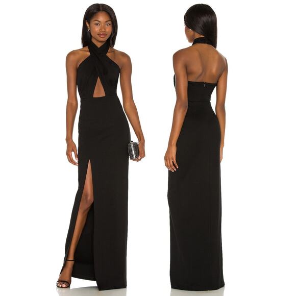 Amanda Uprichard X REVOLVE Zahara Gown Halter Formal Gala Party Prom Classy Sz S - Picture 1 of 9